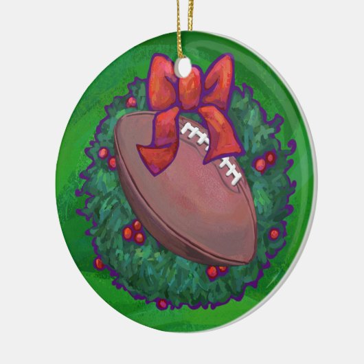Football in kerstmis: groen keramisch ornament (Links)