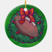 Football in kerstmis: groen keramisch ornament (Achterkant)