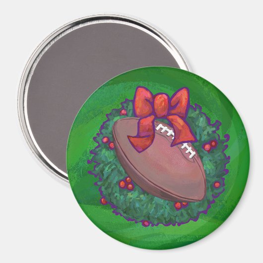 Football in kerstmis: groen magneet (Voorkant / Achterkant)