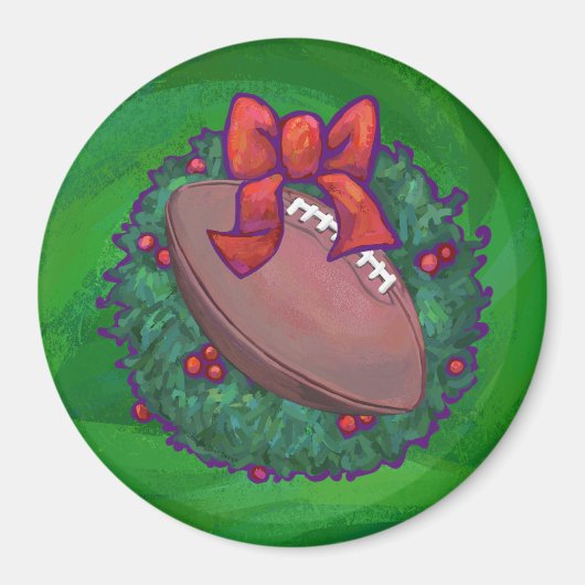 Football in kerstmis: groen magneet (Voorkant)