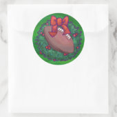 Football in kerstmis: groen ronde sticker (Tas)
