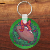 Football in kerstmis: groen sleutelhanger (Voorkant)