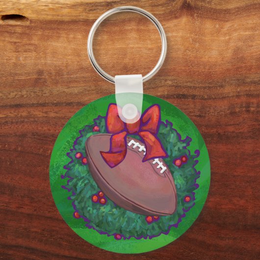 Football in kerstmis: groen sleutelhanger (Voorkant)