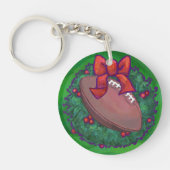 Football in kerstmis: groen sleutelhanger (Voorkant)