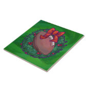 Football in kerstmis: groen tegeltje (Zijkant)