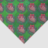 Football in kerstmis: groen tissuepapier (Detail)