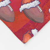 Football in Santa Hat op rood Fleece Deken (Hoek)