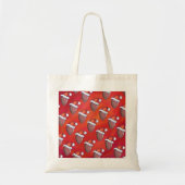 Football in Santa Hat op rood Tote Bag (Voorkant)