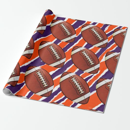 Football inpakpapier-Tiger Design Cadeaupapier (Uitgerold)