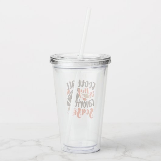 Football is mijn favoriete seizoen acryl drinkbeker (Achterkant)