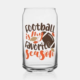 Football is mijn favoriete seizoen blikvorm glas