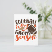 Football is mijn favoriete seizoen briefkaart (Staand voorkant)