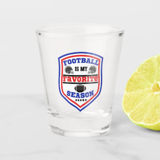 Football is mijn favoriete seizoen Logo Blauw Rood Shot Glas