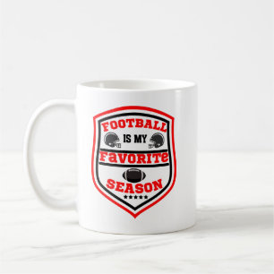 Football is mijn favoriete seizoen Logo Red Black Koffiemok