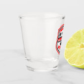 Football is mijn favoriete seizoen Logo Red Black Shot Glas (Links)