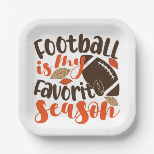 Football is mijn favoriete seizoen papieren bordje