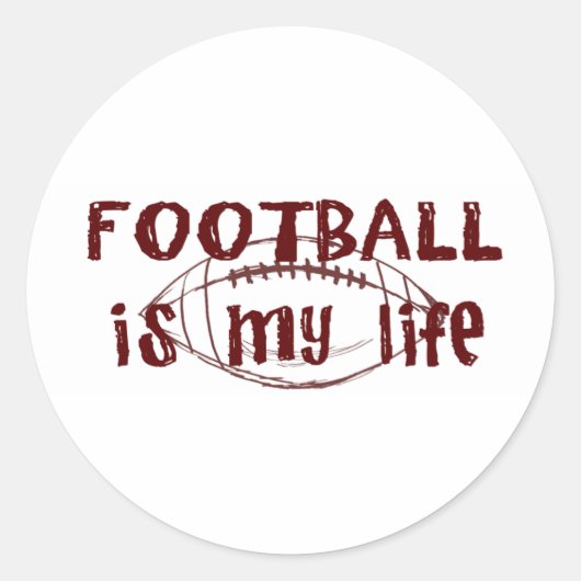 Football is mijn leven ronde sticker (Voorkant)