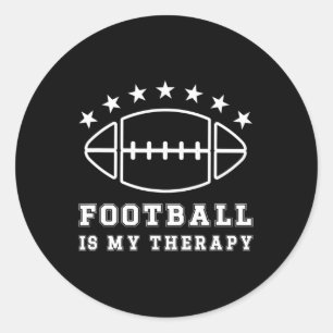 Football is mijn therapeutische Amerikaanse Footba Ronde Sticker
