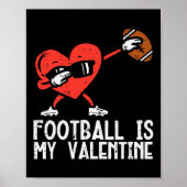 Football Is My Valentijn Heart Dab Boys Kinder Man Poster (Voorkant)