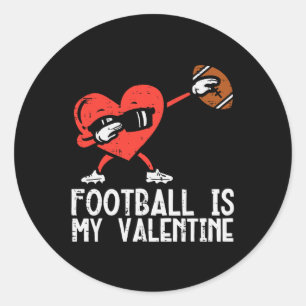 Football Is My Valentijn Heart Dab Boys Kinder Man Ronde Sticker