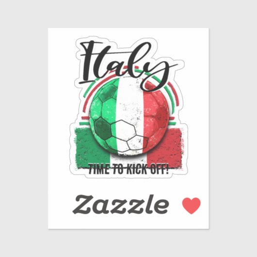 Football Italië Vlag, Italiaans Calcio Sticker (Vel)