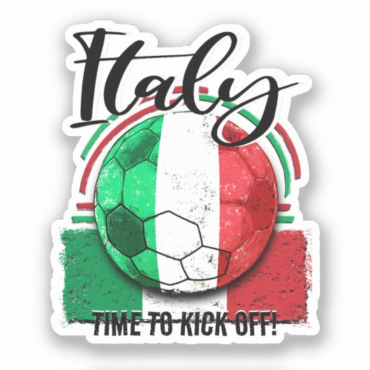Football Italië Vlag, Italiaans Calcio Sticker (Voorkant)