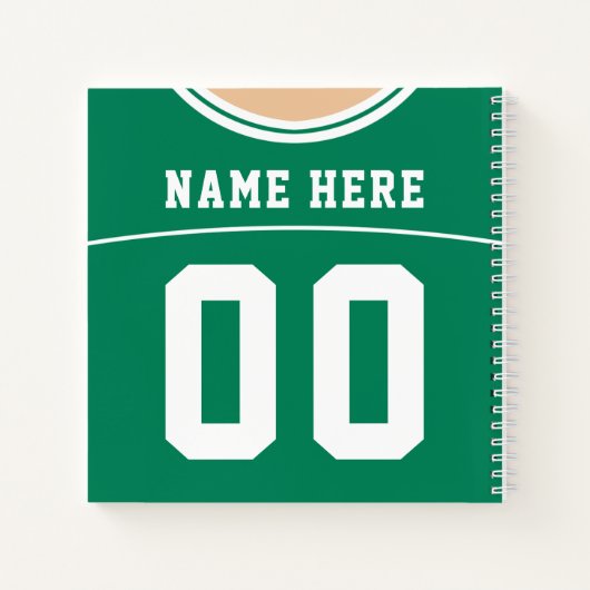 Football Jersey - Aangepaste naam en nummer Notitieboek (Achterkant)
