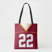 Football Jersey, aangepaste naam en nummer Sjabloo Tote Bag (Voorkant)