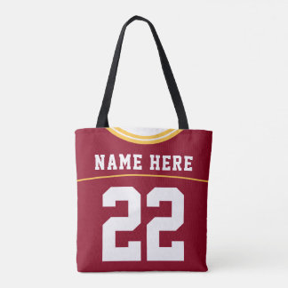 Football Jersey, aangepaste naam en nummer Sjabloo Tote Bag
