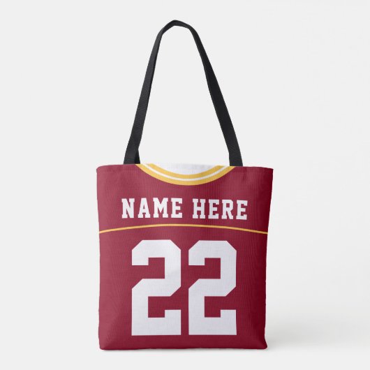 Football Jersey, aangepaste naam en nummer Sjabloo Tote Bag (Achterkant)