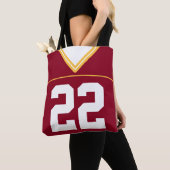 Football Jersey, aangepaste naam en nummer Sjabloo Tote Bag (Dichtbij)