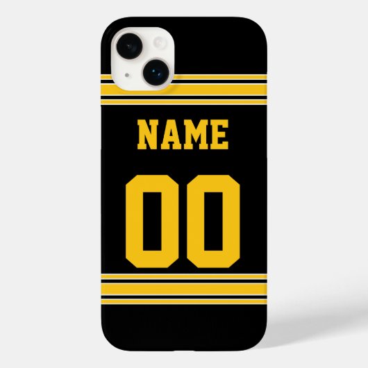 Football Jersey Black Gold Case-Mate iPhone Case (Achterkant)