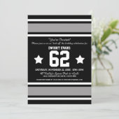 Football Jersey Black|Silver Party-uitnodigingen Kaart (Staand voorkant)