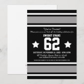 Football Jersey Black|Silver Party-uitnodigingen Kaart (Voorkant / Achterkant)