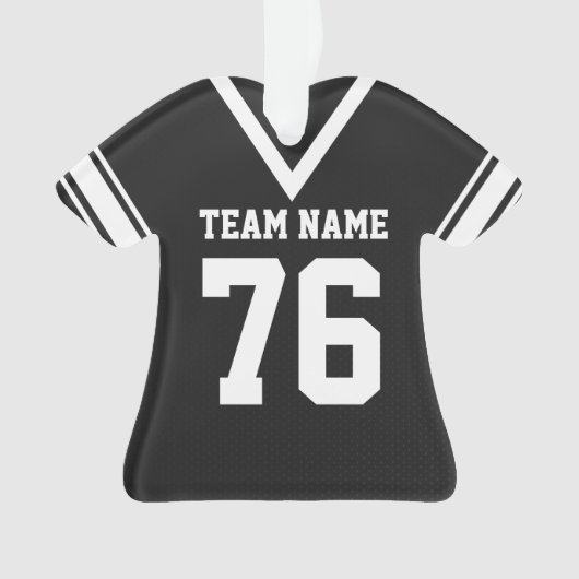 Football Jersey Black Uniform met foto Ornament (voorkant)