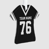 Football Jersey Black Uniform met foto Ornament (voorkant)