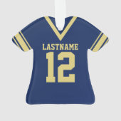 Football Jersey Blauw Goud Uniform Ornament (achterkant)