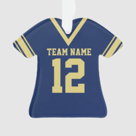 Football Jersey Blauw Goud Uniform Ornament