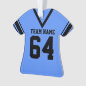 Football Jersey blauw zwart uniform Ornament (voorkant)