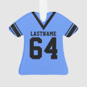 Football Jersey blauw zwart uniform Ornament (achterkant)
