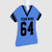 Football Jersey blauw zwart uniform Ornament (voorkant)