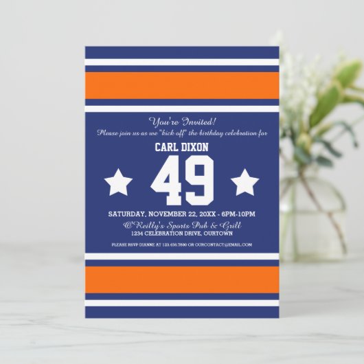 Football Jersey Blue|Uitnodigingen van de Oranje P Kaart (Staand voorkant)