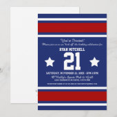 Football Jersey Blue|Uitnodigingen van de Rode Par Kaart (Voorkant / Achterkant)