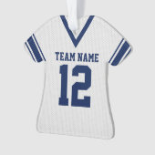 Football Jersey Blue White Uniform Ornament (voorkant)