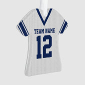 Football Jersey Blue White Uniform Ornament (voorkant)
