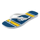 Football Jersey Blue|Yellow Personalized Teenslippers (Schuin)