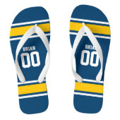Football Jersey Blue|Yellow Personalized Teenslippers (Voetbed)