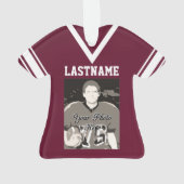 Football Jersey Bourgogne uniform met foto Ornament (achterkant)