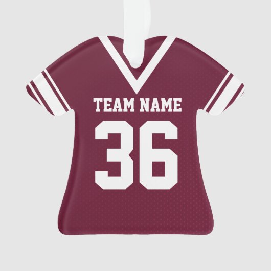 Football Jersey Bourgogne uniform met foto Ornament (voorkant)