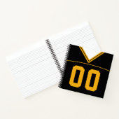 Football Jersey Custom Black & Gold Notitieboek (Binnen)